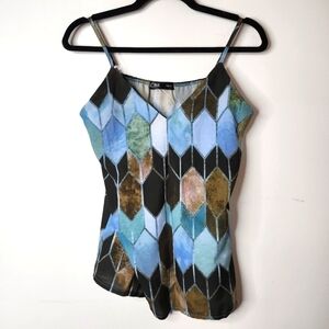 CBR GEOMETIC COLORFUL PRINT TANK TOP SIZE MEDIUM
